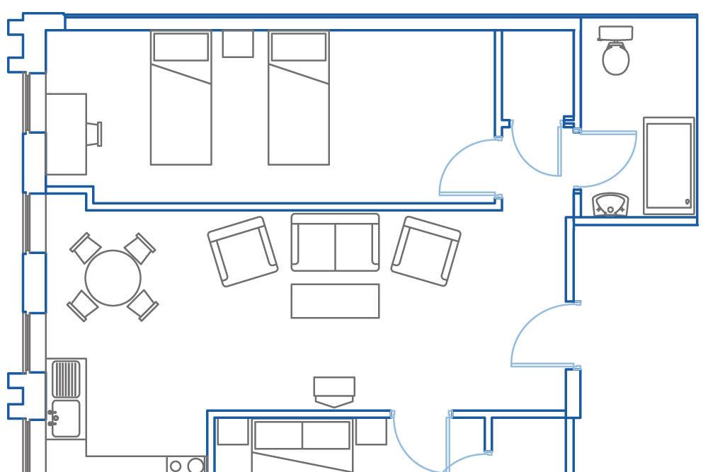 Typical 2 bedroom layout